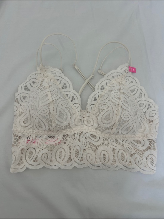 Other - NTW PINK Victoria’s Secret Cream Lace Strappy Bralette Coquette / Size M